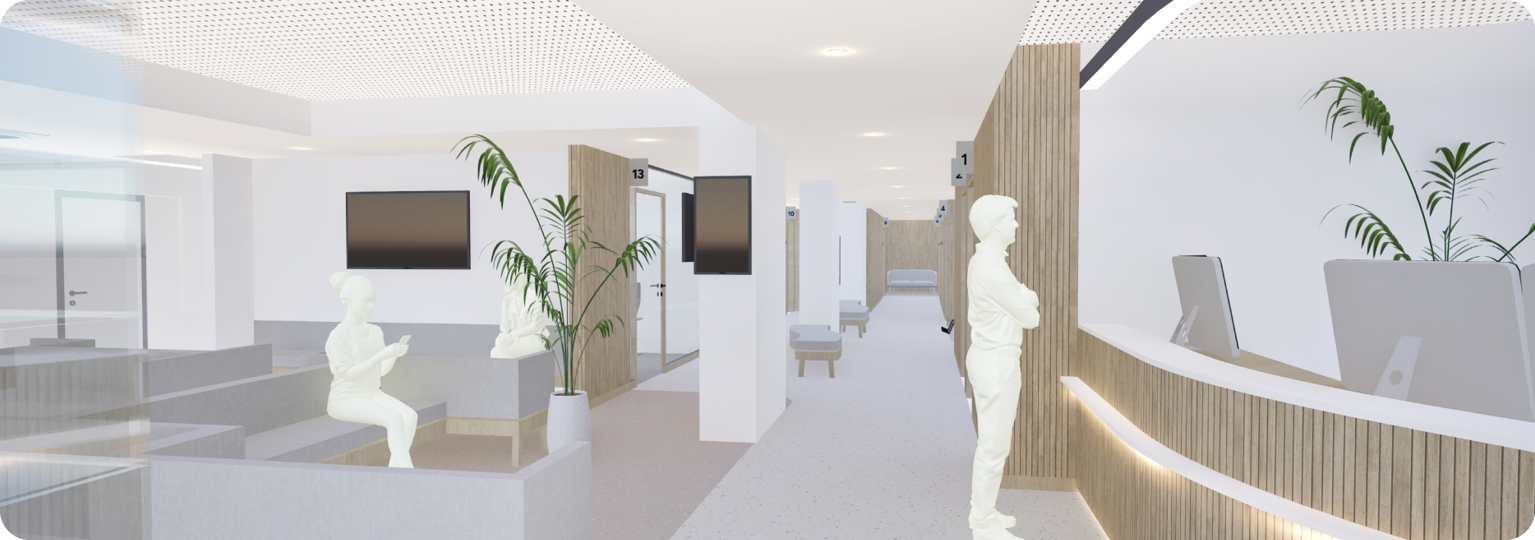 Abb.Arbeiten im PVZ17_1535x540px 3D-Visualisierung des Innenraums der PVZ17-Praxis